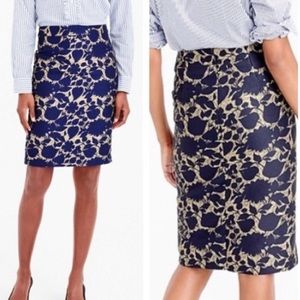 NWT J. Crew brocade pencil skirt, size 10
